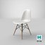 Sedia laterale in plastica Eames DSW bianca