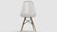Sedia laterale in plastica Eames DSW bianca