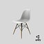 Sedia laterale in plastica Eames DSW bianca