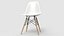 Sedia laterale in plastica Eames DSW bianca
