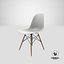 Sedia laterale in plastica Eames DSW bianca