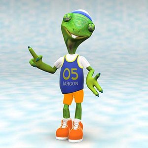 chameleon boy character 3d model