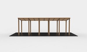 Wooden pergola 3D model 3D