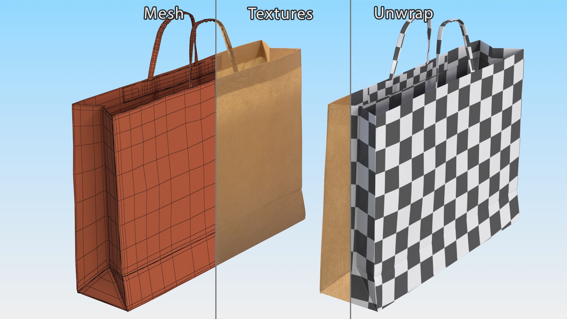 Brown Paper Shopping Bag Model - TurboSquid 2222370