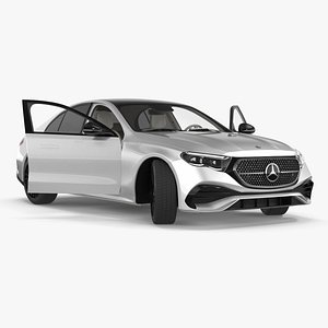3D New E-Class Mercedes 2023 White Rigged for Maya model