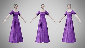 Dress 27 Royal Velvet Purple With Design