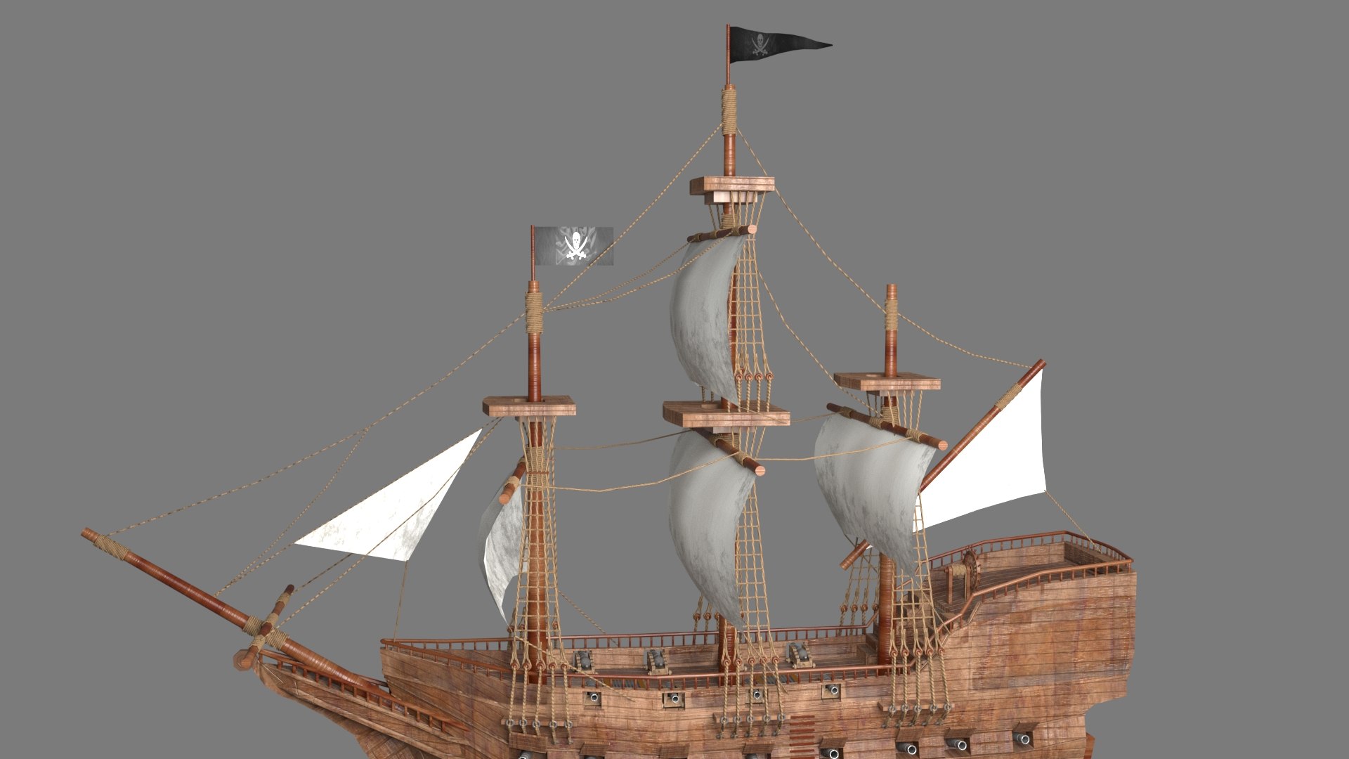 Ancient Pirates Ship Model - TurboSquid 1460472