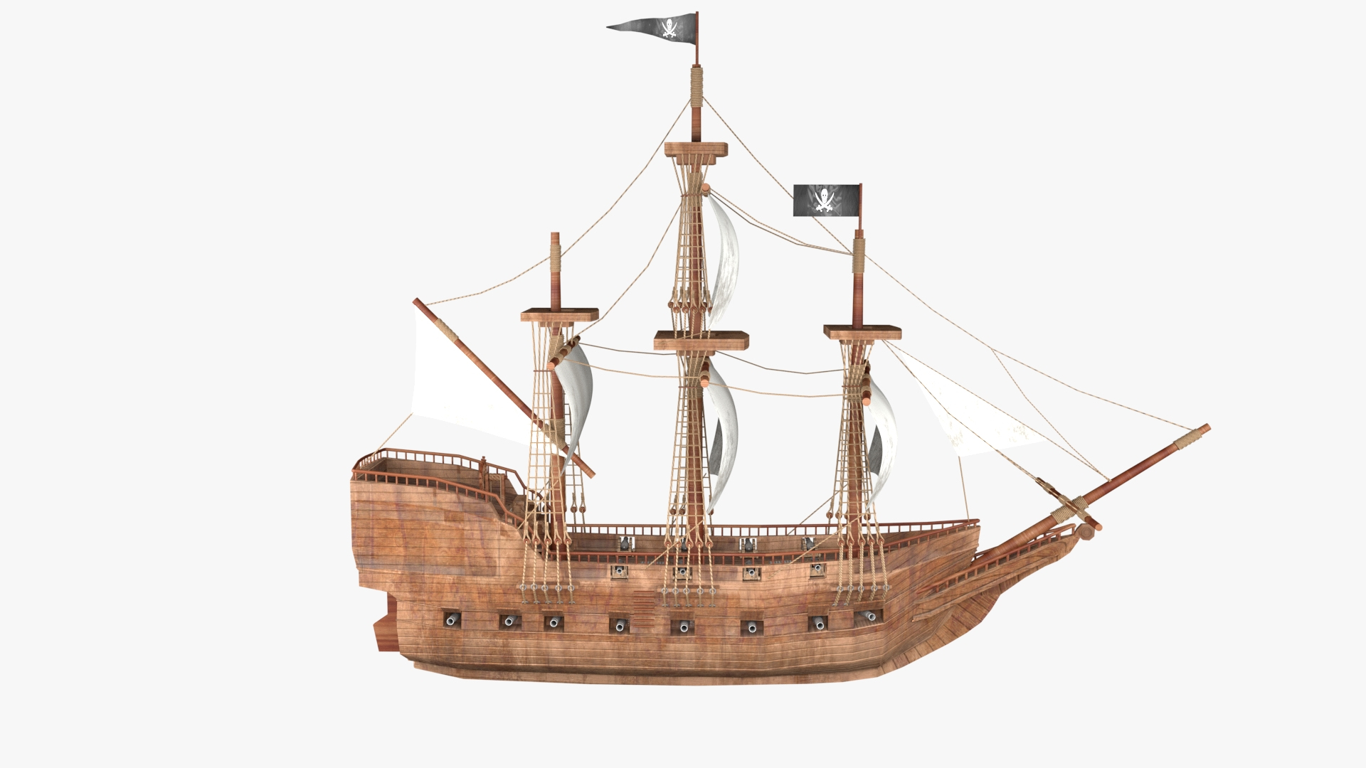 Ancient Pirates Ship Model - TurboSquid 1460472