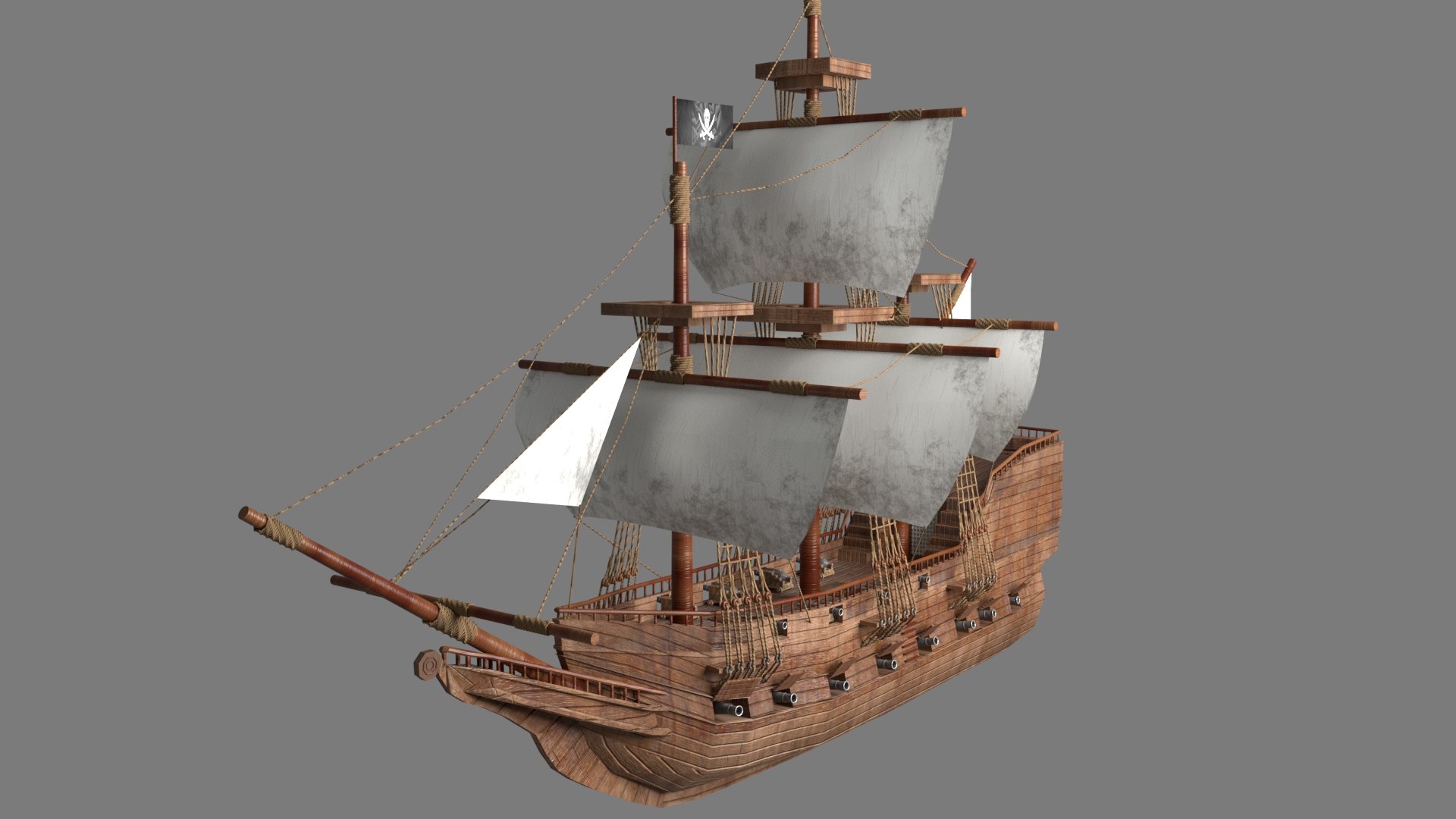 Ancient Pirates Ship Model - TurboSquid 1460472