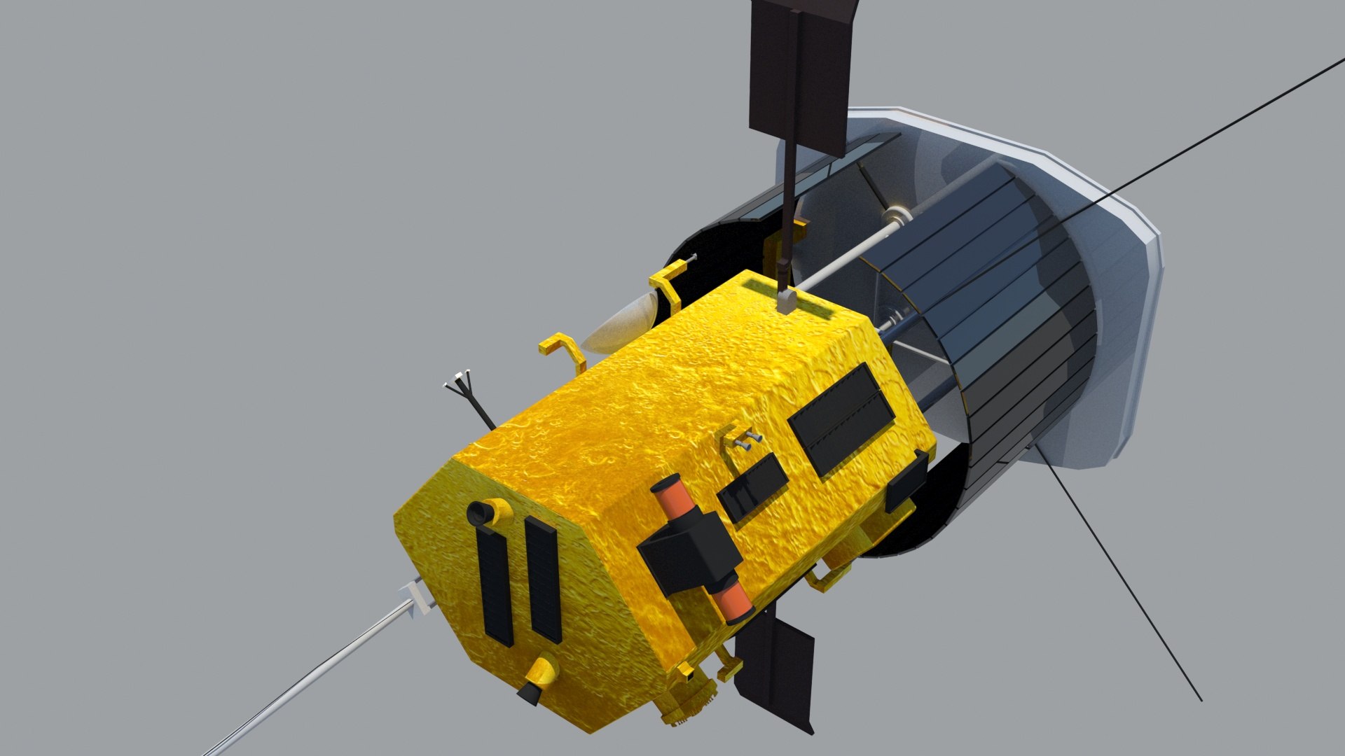 3D parker solar probe spacecraft https://p.turbosquid.com/ts-thumb/ou/6pEwVQ/Ir26uiam/8render/jpg/1548756668/1920x1080/fit_q87/bdfaccb3aa5dc460e183632bfdb9ceaa7f727a3c/8render.jpg
