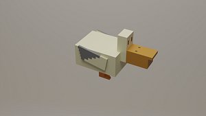 Voxel Low Polly Animal Seagull 3D model