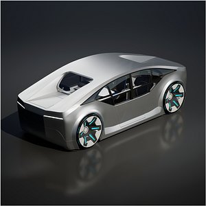 Futuristic concept car with interior 3D model