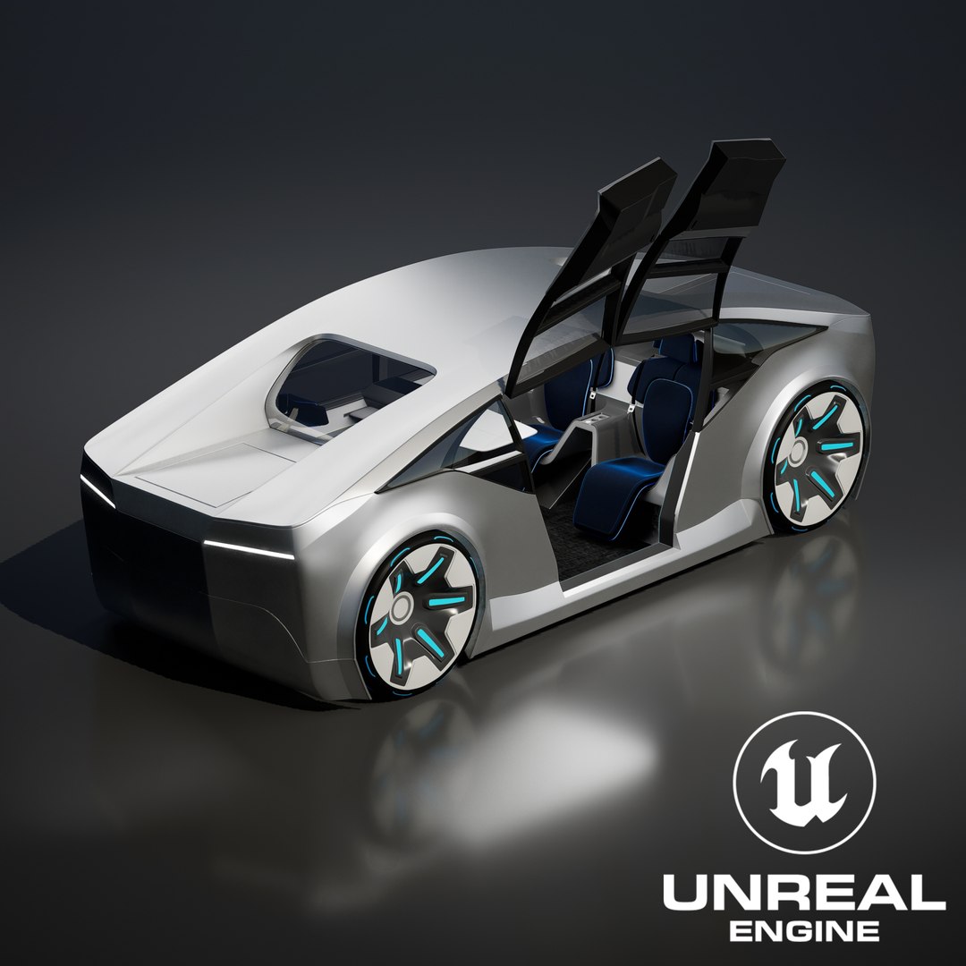 Futuristic Concept Car With Interior 3D Model - TurboSquid 2218483