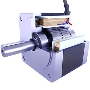 Stepping Synchronous Stepper Motor Diagram 117 3D model
