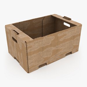 3D Fruit Cardboard Box Dusty model