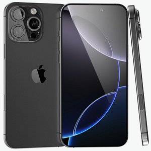 3D Apple iPhone 16 Pro Max Black Titanium model