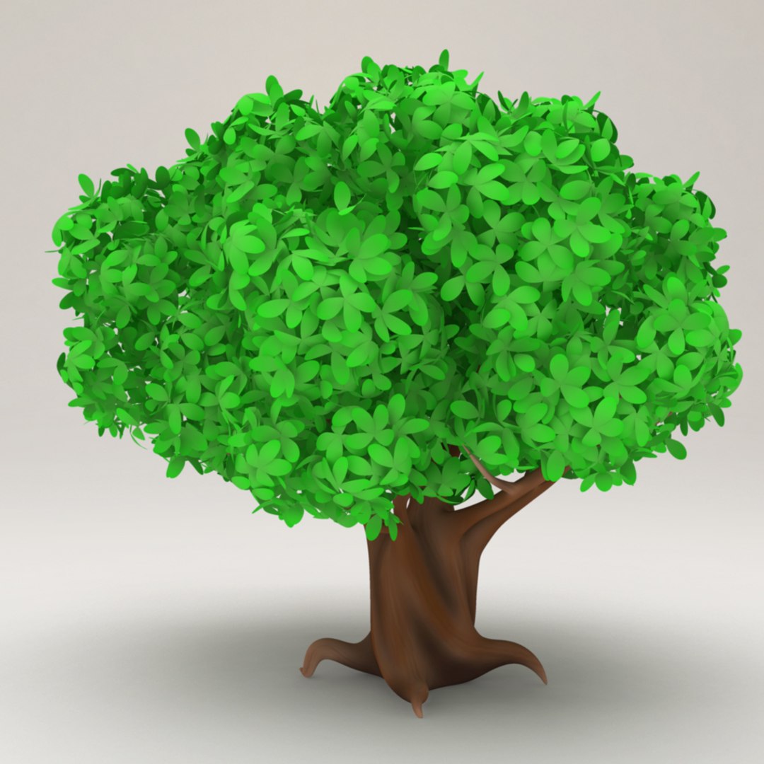 Stylized Tree Cartoon Obj