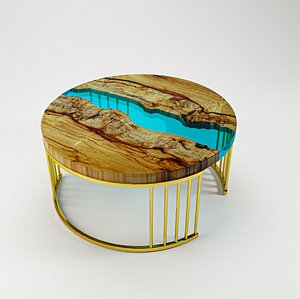 3D wood coffee table