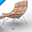 Jehs Laub Lounge Chair and Ottoman-Wire Base-Fixed Back