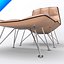 Jehs Laub Lounge Chair and Ottoman-Wire Base-Fixed Back