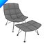Jehs Laub Lounge Chair and Ottoman-Wire Base-Fixed Back