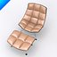 Jehs Laub Lounge Chair and Ottoman-Wire Base-Fixed Back