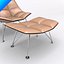 Jehs Laub Lounge Chair and Ottoman-Wire Base-Fixed Back