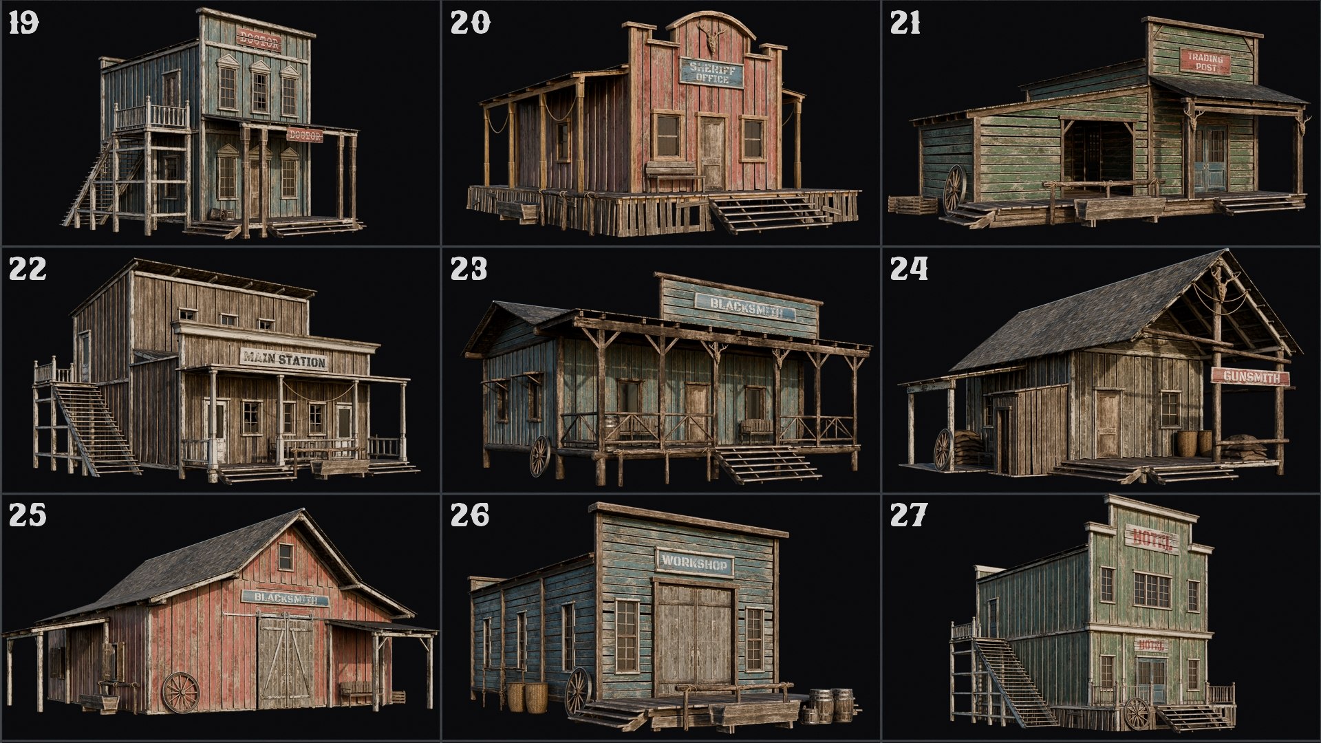 3D Model WILD WEST - 50 BUILDINGS 4K WESTERN PACK - TurboSquid 2259575