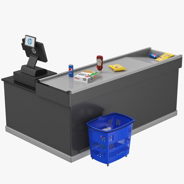 Cash Counter Set 3D model