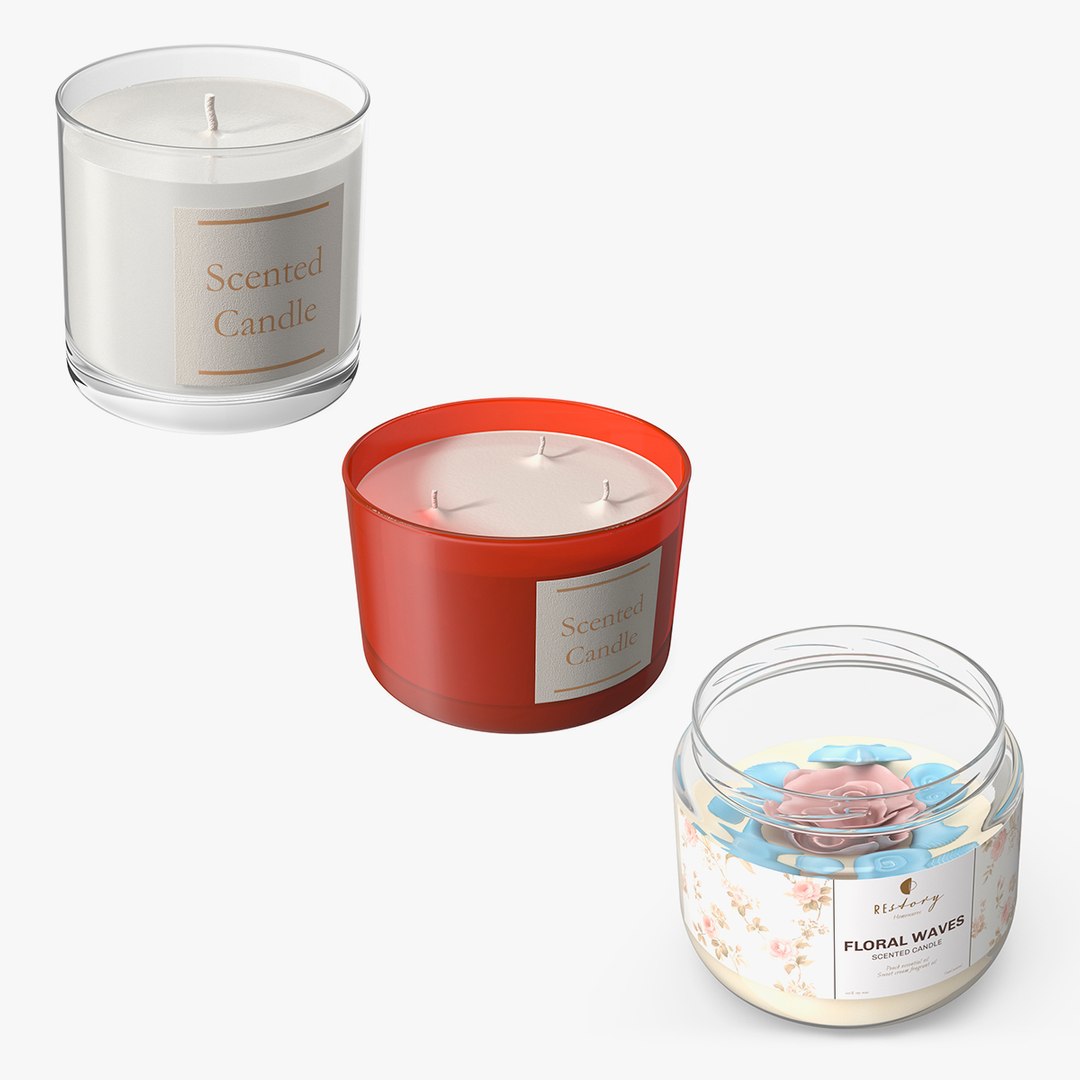 Scented Candles Collection 3D model preview