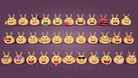 Cartoon Bunny Emoji Icons Collection