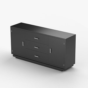 Black Wood Dresser 3D model
