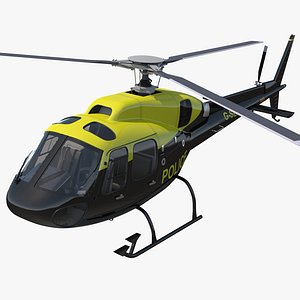 3d model police aviation eurocopter 355