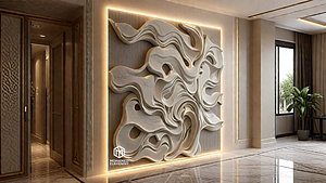modern panel wall decor set wall relief mural CNC 95 3D