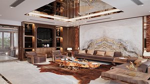 Living room 01 - House of Mr Hao - Maiholuxury - MAX FBX OBJ SKP DAE Simlab