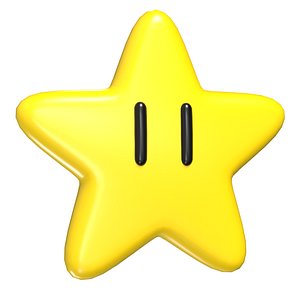 3D Mario Star PBR model