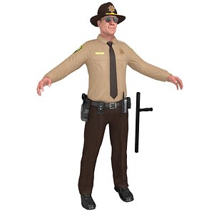 3D sheriff man gun