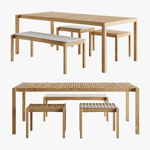 AH901 and AH912 Outdoor Dining Set by Carl Hansen