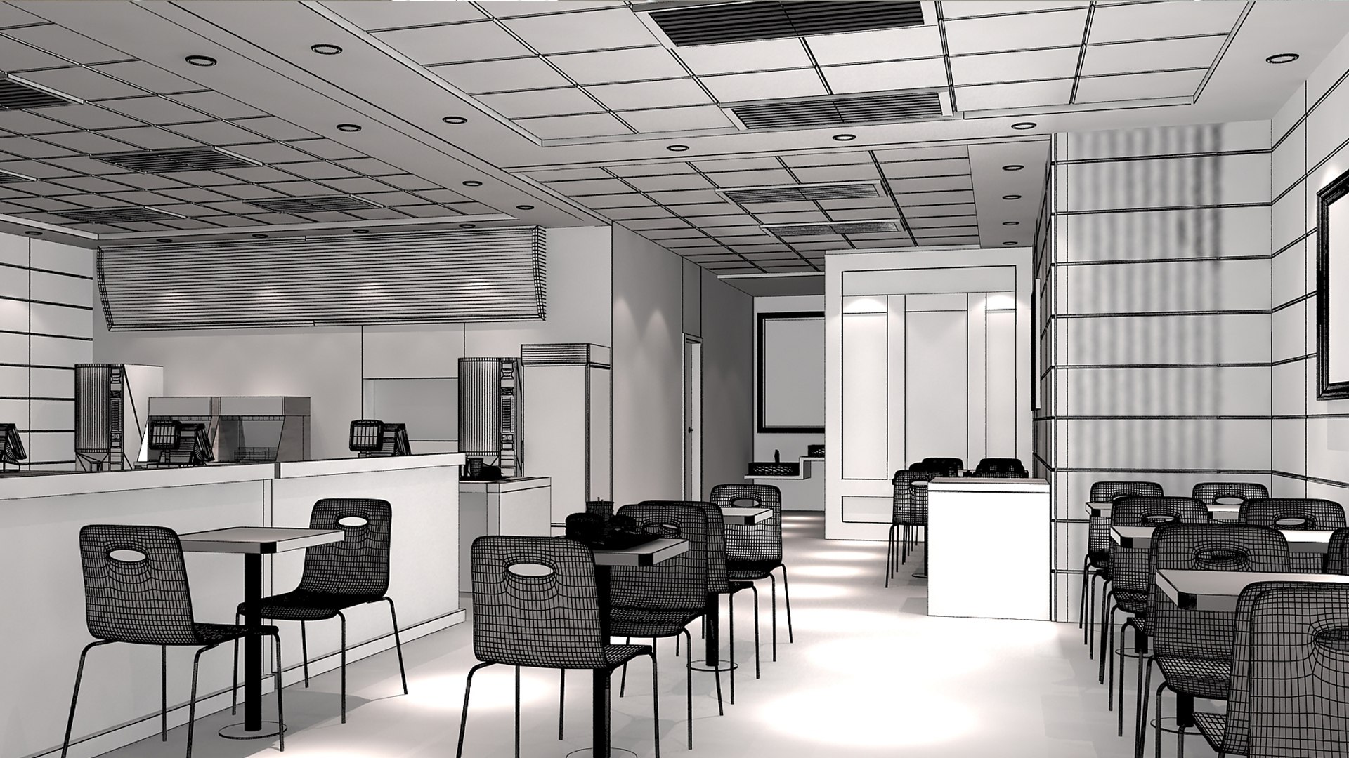 Fast Food Restaurant Interior 3D Model - TurboSquid 1656193