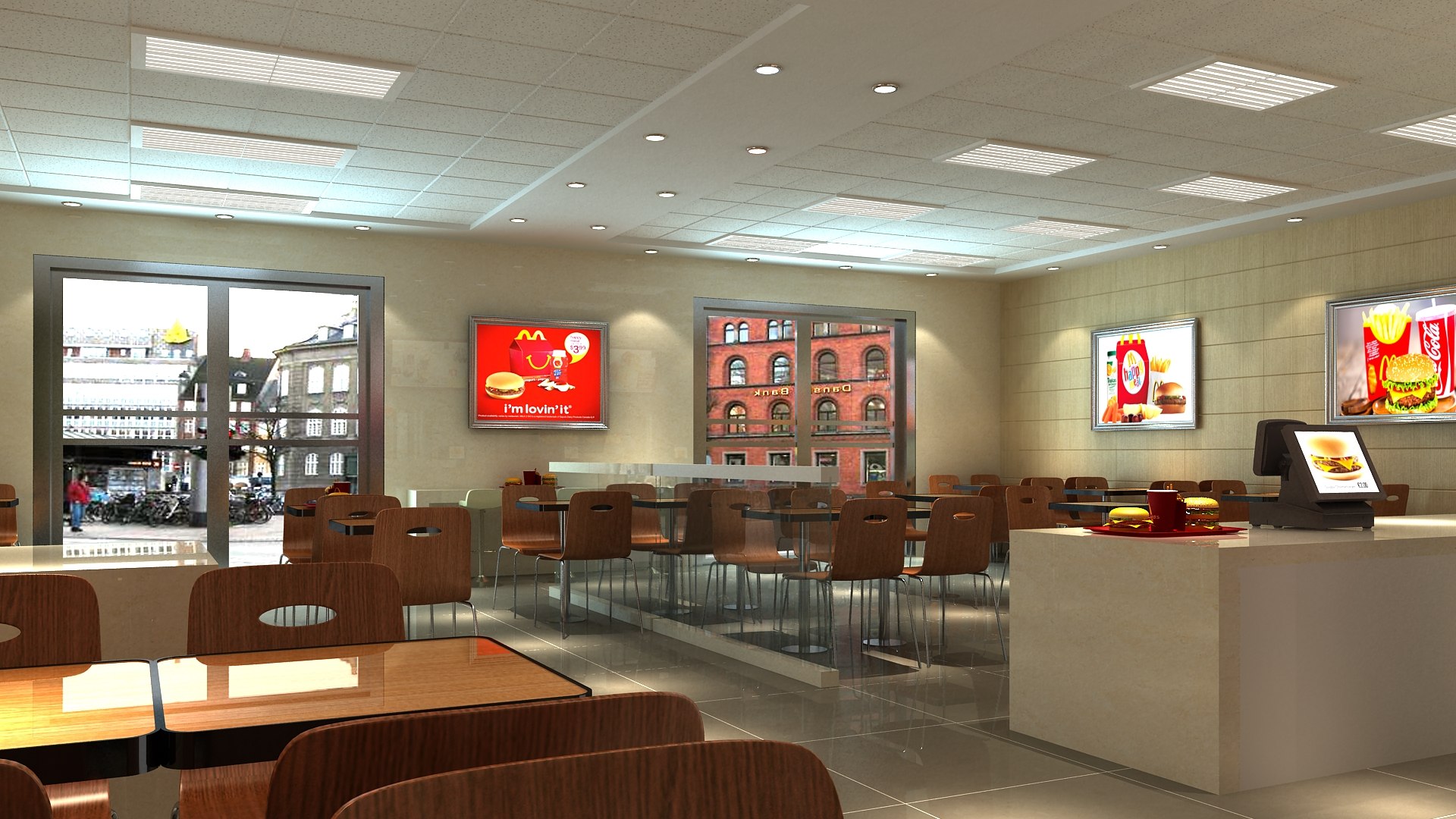 Fast Food Restaurant Interior 3D Model - TurboSquid 1656193