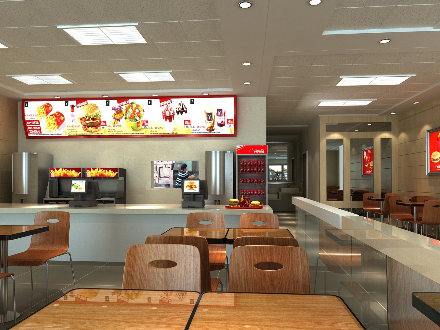Fast Food Restaurant Interior 3D Model - TurboSquid 1656193