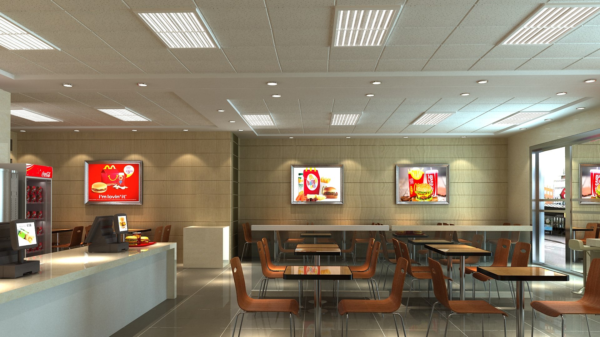 Fast Food Restaurant Interior 3D Model - TurboSquid 1656193