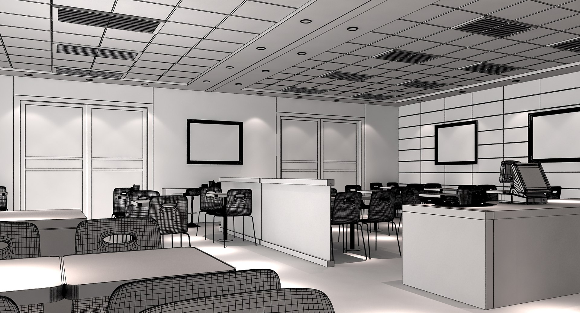 Fast Food Restaurant Interior 3D Model - TurboSquid 1656193