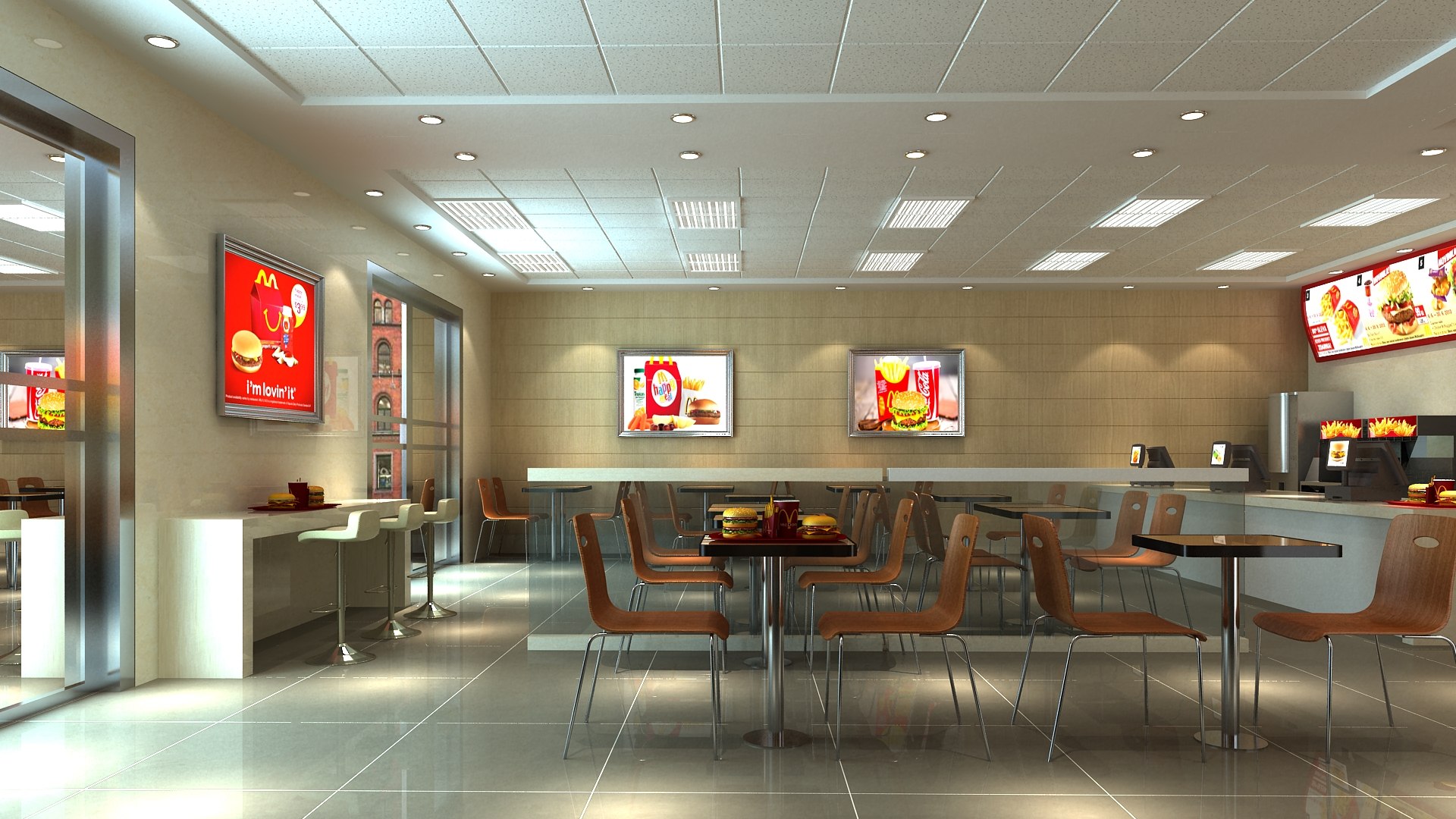 Fast Food Restaurant Interior 3D Model - TurboSquid 1656193