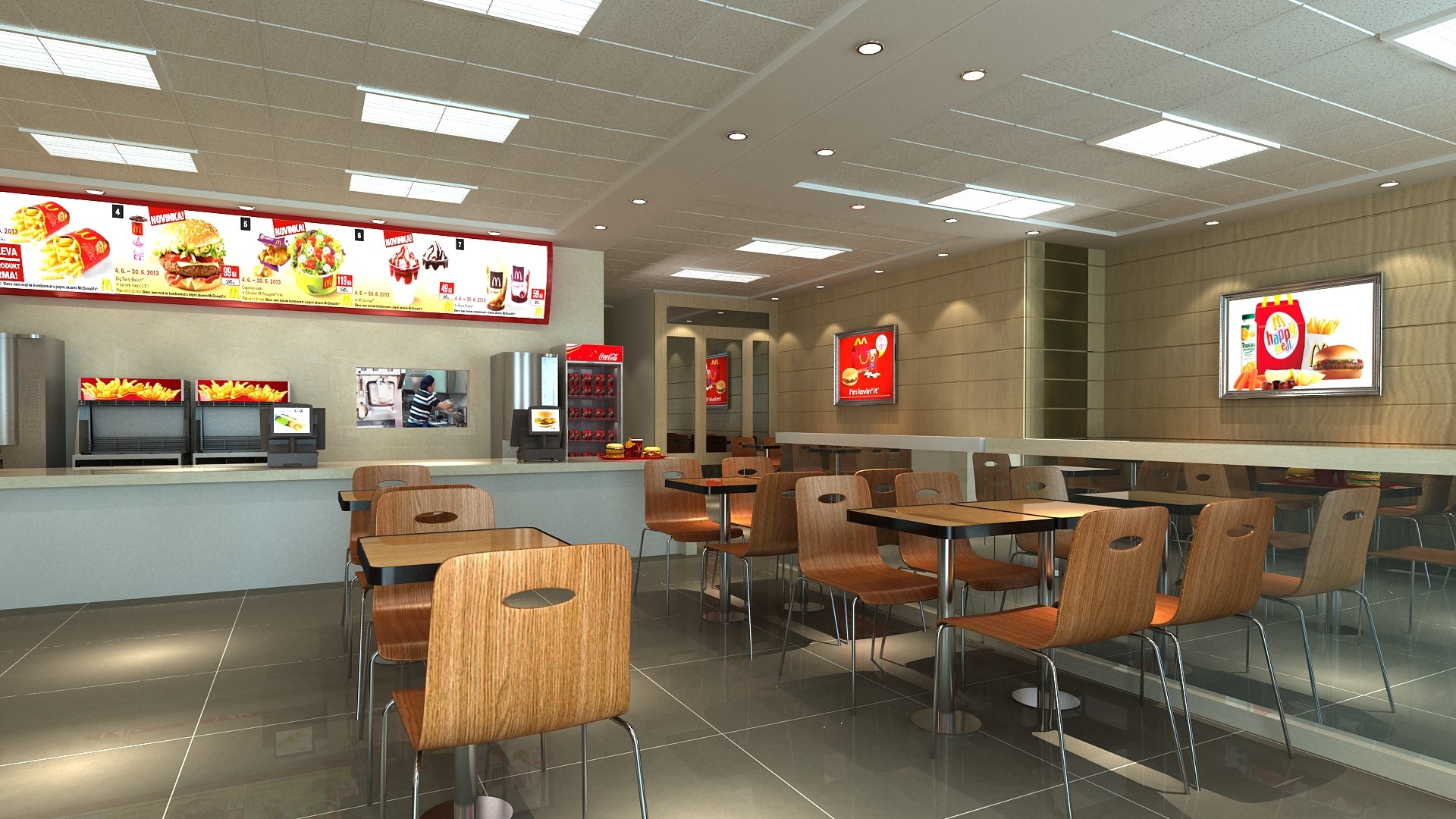 Fast Food Restaurant Interior 3D Model - TurboSquid 1656193