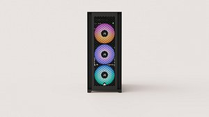 Black Mesh Gaming PC Case with RGB Cooling Fans