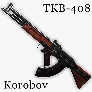 tkb-408 assault rifle korobov 3d model