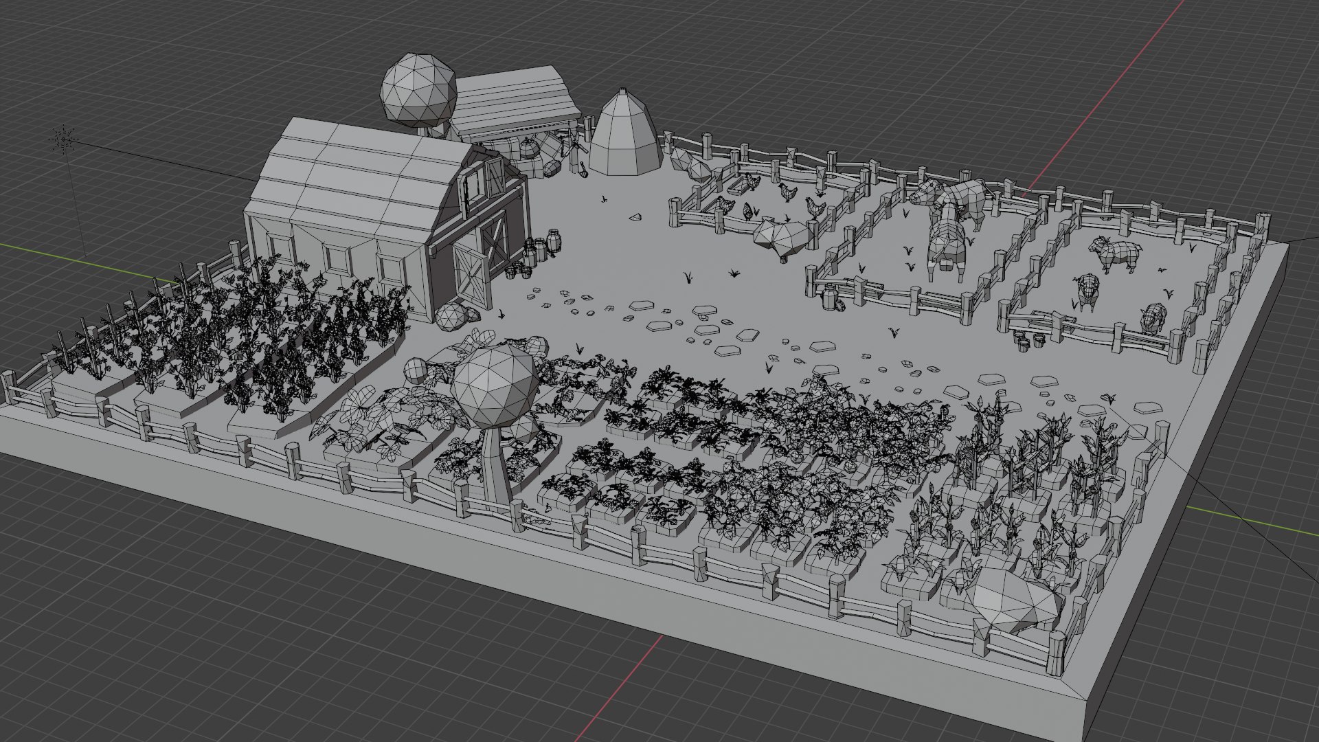 3D Model Farm Low Poly Asset Pack - TurboSquid 1790366