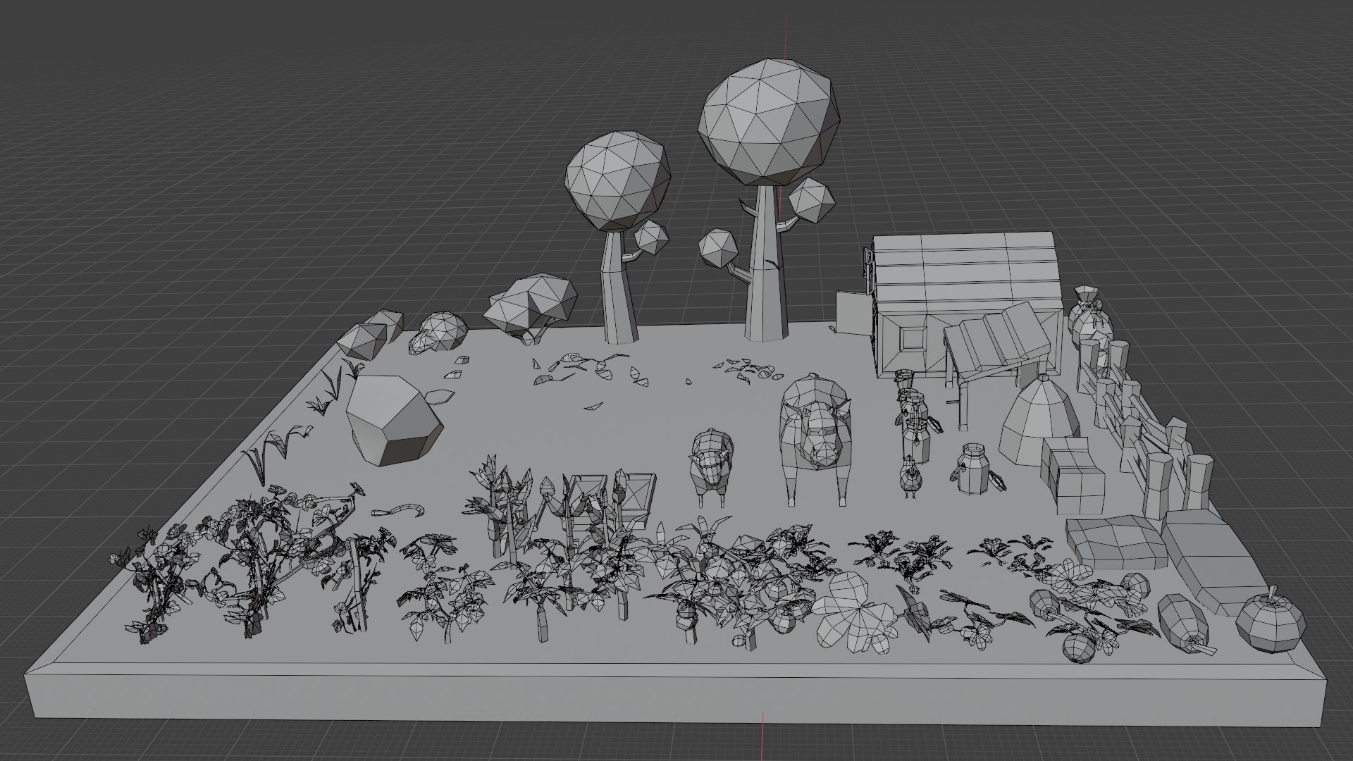 3D Model Farm Low Poly Asset Pack - TurboSquid 1790366