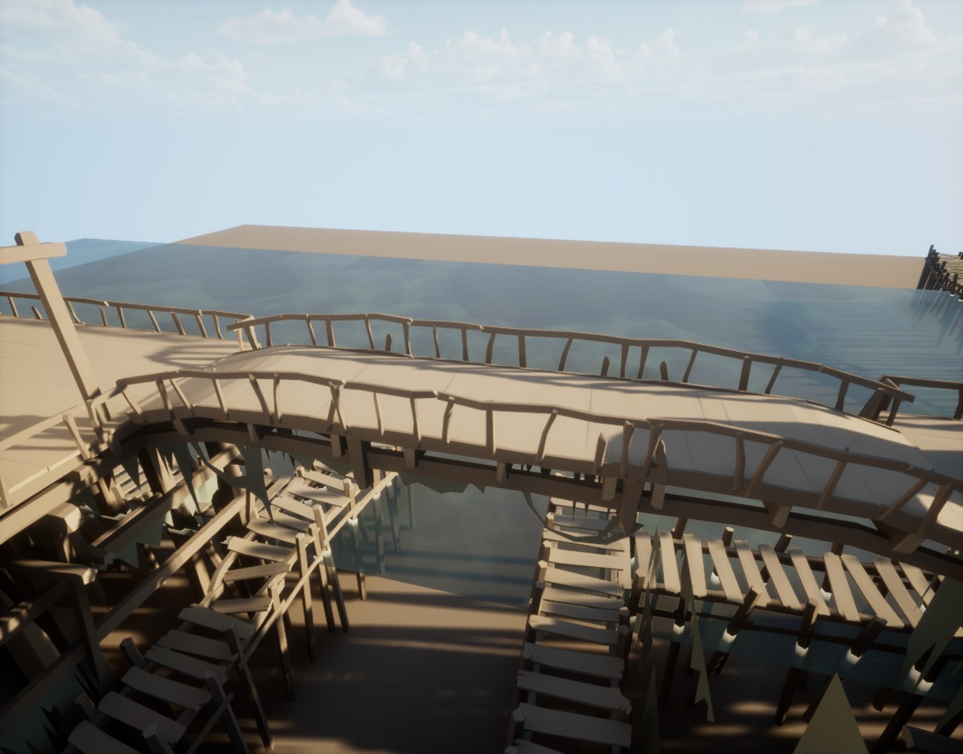 3D Modular Low Poly Port And Castle Walls - TurboSquid 1964022